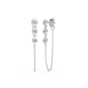 Pendientes de Oro Sólido de 14K, 9K, 10K y 18K con Diamantes de Laboratorio, Certificados por IGI, RJC, ODM, OEM, Fabricante de Joyería Fina Ética, Venta al por Mayor EA501900 - Product Image 3