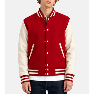 Men's <b>Purple</b> <b>Varsity</b> <b>Jacket</b> Solid Color Button Closure Regular Fit Turn-down Collar Polyester Cotton Lining Autumn Casual Style - Product Image 4