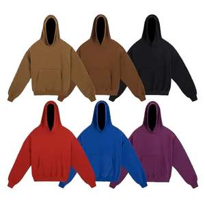 Sweat à capuche personnalisé pour homme, doublé polaire 500g, couleur unie, coupe classique, veste en crochet 100% coton, broderie strass, automne-hiver - Product Image 1