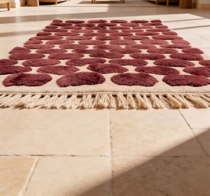 Tapis Beni Ourain Berbère 100% Laine Noué à la Main – Tapis Géométrique Marocain Fait Main à Poils Longs, Taille Personnalisée, Vente en Gros - Product Image 4