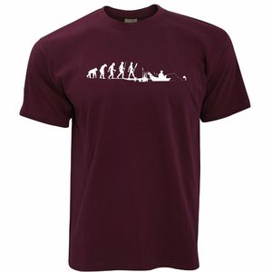 T-shirt en coton doux 320g à manches courtes et col rond bleu clair avec imprimé Evolution Fishing pour homme, coupe décontractée classique - Product Image 5