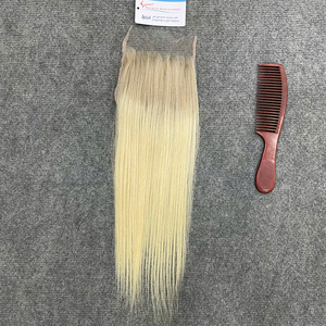 Extensions de cheveux de haute qualité, style lisse, couleur ombrée, avec closure en dentelle HD suisse 5x5, frontal de 5x5, dentelle invisible de l'oreille à l'oreille - Product Image 5