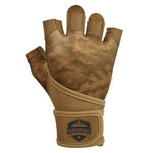 Guantes de Cuero para Levantamiento de Pesas con Protección Transpirable Antideslizante en la Palma y Muñequeras para Uso en el Gimnasio - Product Image 1