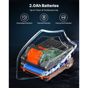 Kit de Atornillador de Impacto Inalámbrico Eléctrico de 20 V con Motor Potente, 1/4 de Pulgada, 2800 RPM de Velocidad Máxima, 10 Puntas, Luz de Trabajo LED para Muebles - Product Image 3