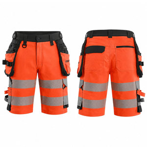 Pantalones Cortos de Seguridad de Alta Visibilidad para Hombre, de Algodón, con Cintas Reflectantes, para Trabajo al Aire Libre y Construcción - Product Image 1