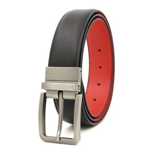 Ceinture pour homme en alliage avec boucle à ardillon, double face, personnalisable, en cuir véritable, écologique, respirante, légère, largeur 3,5 cm - Product Image 4