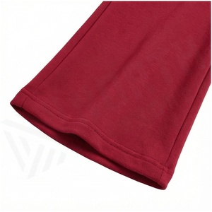 Women Red Hooded <b>Zipper</b> Crop <b>Top</b> & Full Length Sweatpants Tracksuit Set Casual Solid Color Autumn Wear - Product Image 6