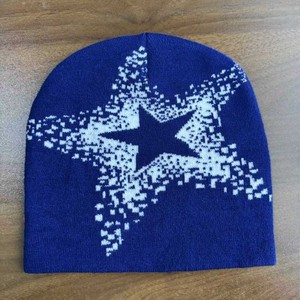 Bonnet en tricot 100% acrylique respirant et imperméable à motif jacquard étoilé, chaud, unisexe, pour l'hiver et l'automne, idéal pour les activités de plein air, le ski, style Y2K, protection contre le froid - Product Image 3