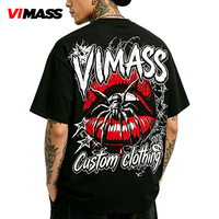 Kaos Katun Tebal Cetak Motif Longgar untuk OEM ODM Grosir Merek Fashion Punk Streetwear Pesanan Massal Sekarang
