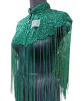 Ponchos de Fiesta para Mujer, Tallas Grandes, Estilo Vintage, con Lentejuelas Brillantes, Transpirables, con Flecos Largos, Bordados con Purpurina, para Primavera y Otoño