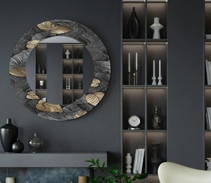 Round Handmade Contemporary Wall <b>Mirror</b> with Bone Inlay for Modern Decor Bathroom & Living Room Art From REHMAN <b>CRAFT</b> - Product Image 2