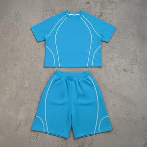 Conjunto de Camiseta y Pantalones Cortos Extra Grandes Transpirables con Estampado Personalizado para Hombre, Traje Deportivo Informal de Verano - Product Image 4