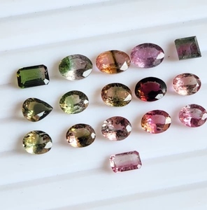 Pierre de tourmaline bio naturelle, facettée, de forme ovale, gemme rare en vrac, au prix d'usine de gros. - Product Image 3
