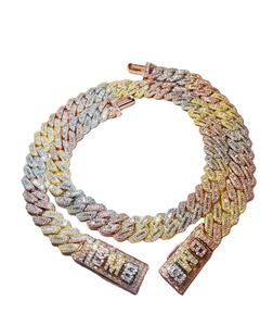 Pulsera de eslabones cubanos de 14 mm con diamantes de imitación estilo hip hop para hombre - Product Image 1