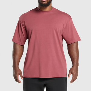 T-shirt gris à manches courtes et col rond pour homme, coupe classique, en jersey tricoté 100 % coton, couleur unie, séchage rapide, respirant, 240 g, vierge - Product Image 2