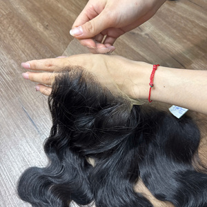Prix de gros 100% brut vierge vietnamien humain dentelle trame vague de corps couleur naturelle Super Double Drawn Extensions de cheveux - Product Image 2