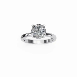 Anillo de compromiso de moissanita en plata de ley, joyería fina para hombre con engaste de canal. - Product Image 1