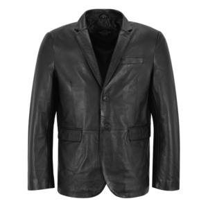 Blazer de Cuero Napa 100% Genuino Personalizado para Hombre, Corte Moderno, Marca Privada OEM, Venta al Por Mayor, Estilo Premium de Cuero Suave - Product Image 1