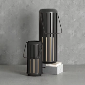 เชิงเทียนโคมไฟเหล็กสีดำมีร่องแนวตั้งสำหรับตกแต่งบ้าน - Product Image 6