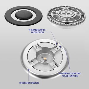 Piano Cottura a Gas in Acciaio Inox a 2 Fuochi 12 Pollici Convertibile NG/LPG - Product Image 2