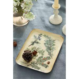 Plateau de service rectangulaire en métal de luxe à motif floral, plateau décoratif pour table basse, plateau moderne à imprimé floral pour la décoration de la maison - Product Image 3