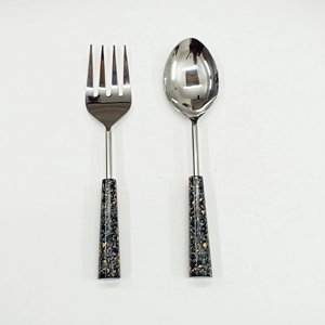 Royal Design Stainless Steel Salad Sets With Marble Handle for Home and Wedding Tabletop Usage Salad <b>Server</b> Set On Sale - Product Image 4