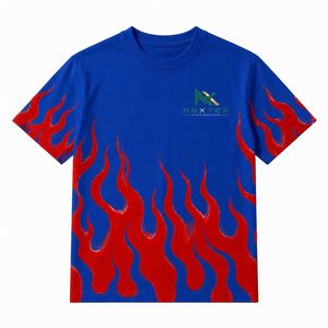 Custom <b>Flame</b> Print T-<b>Shirt</b> Men Streetwear Racing Graphic Tee Summer Casual Top - Product Image 4