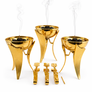 Luxury Organic Handcrafted Eco-Friendly Anti-Odour <b>Bakhoor</b> Arabic <b>Oud</b> Metal Incense Burner Home Decor - Product Image 5