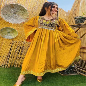 Vestido Tradicional Tribal Afgano KUCHI Original de Alta Calidad, Vestido Vintage Indio y Pakistaní Punjabi para Mujer - Product Image 5