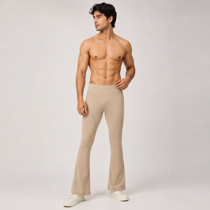 Leggings de Compresión para Hombre, Pantalones Deportivos de Poliéster, Pantalones Acampanados para Ejercicio, Leggings de Yoga de Cintura Alta para Hombre, Pantalones Acampanados - Product Image 1
