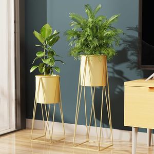 Support de Plante en Métal Doré de Luxe, Porte-Pot de Fleurs d'Intérieur Moderne, Décoration de Salon, Présentoir sur Pied Haut en Fil de Fer Style Nordique - Product Image 6
