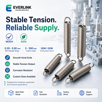 Resorte de Extensión de Seguridad EVERLINK, Resorte Helicoidal de Acero Inoxidable SS304, Gancho Doble, Longitud Continua, Capacidad de Carga Industrial de 25 lb