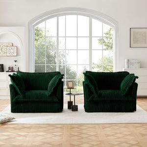 Juego de 2 Sillones Profundos con Funda para Sala de Estar, Sala de Lectura, Dormitorio y Espacios de Trabajo - Product Image 1