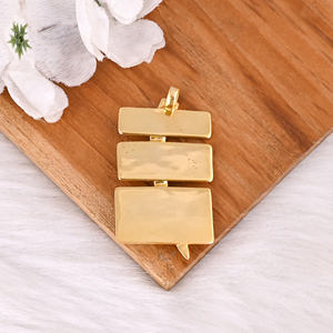 จี้ทองเหลืองชุบทองประดับพลอยไฮโดรโทแพซสีฟ้าสำหรับผู้หญิง - Product Image 5