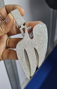 Colgante Iced Out de Plata de Ley 925 con Moissanita VVS de Corte Redondo, Joyería de Lujo Hip Hop Personalizada para Uso Unisex - Product Image 2