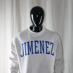 JIMENEZ ASH GREY <b>Mock</b> <b>Neck</b> Sweatshirt 100%BLUE Applique Embroidery wide <b>neck</b> Sweatshirt Finer Threads - Product Image 3