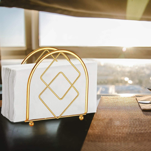 Heavy-Duty Metal Napkin Holder with Modern Design Indoor and Outdoor Use Organizes Napkins on Any <b>Table</b> - Product Image 1