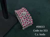 Pulsera de latón con circonita cúbica 06613, brazalete clásico chapado en rodio de imitación, joyería para mujer, para bodas y fiestas, diseño de diseñador