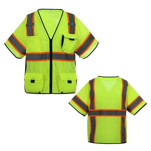 Chaleco de Seguridad de Alta Visibilidad Unisex Reflectante y Transpirable Amarillo con Bolsillos y Cierre Frontal - Product Image 5