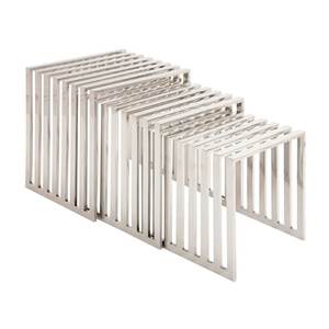 Multi-Utility Metal Nesting Coffee <b>Table</b> Set with Heavy Duty Frame and Stackable <b>Space</b> <b>Saving</b> Design - Product Image 3