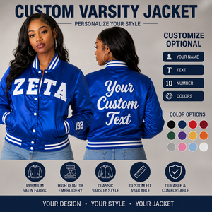 เสื้อแจ็คเก็ตบอมเบอร์ Zeta Phi Beta แบบสั่งทำพิเศษ ปักลายโลโก้ด้านหน้าแบบกรีก กันน้ำ มีฮู้ด รับผลิตแบบ OEM ODM ขายส่งจากโรงงาน - Product Image 5