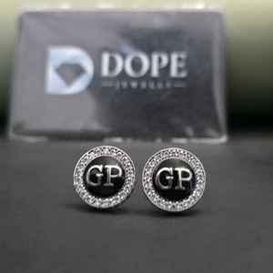 Boutons de manchette personnalisés avec diamants cultivés en laboratoire en argent sterling 925 pour hommes - Product Image 5