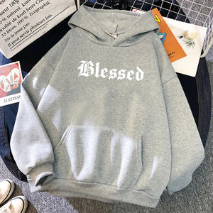 เสื้อฮู้ดพิมพ์ลาย Blessed สำหรับผู้ชายและผู้หญิง สไตล์สตรีทฮิปฮอป เสื้อฮู้ดฤดูใบไม้ร่วง ผ้าฟลีซหลวมๆ สวมใส่สบาย เสื้อสเวตเชิ้ตแบบสวมหัว - Product Image 6