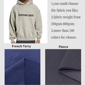 Sweats à capuche épais en coton pour hommes, personnalisables, décontractés, à épaules tombantes, style streetwear, vente en gros - Product Image 3