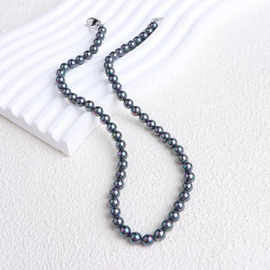 Collar de Perlas Azules Shi para Mujer, Estilo Ligero y Lujoso, Cadena para Clavícula de Alta Gama, Mismo Estilo que los Bloggers - Product Image 1