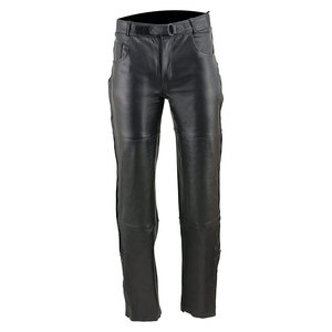 กางเกงมอเตอร์ไซค์หนังแท้ SALVA LEATHER รุ่นพรีเมียมสำหรับผู้ชาย น้ำหนักปานกลาง กันน้ำ เหมาะสำหรับขี่ในฤดูหนาว ซับในผ้าซาติน ทรงลำลอง มีกระเป๋า 4 ช่อง สีดำ - Product Image 1