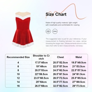 4-16 bambini ragazze flanella <span class=keywords><strong>natale</strong></span> babbo <span class=keywords><strong>natale</strong></span> girocollo senza maniche abito da ballo di danza classica ghiaccio figura di pattinaggio di figura body - Product Image 6