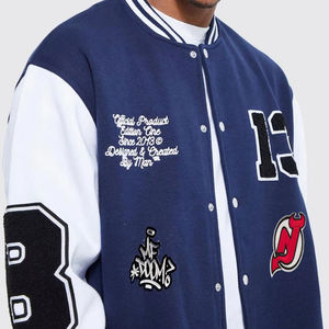 Patches College Baseball <b>jacket</b> for men manufacturer breathable <b>plus</b> <b>size</b> customized winter wool leather varsity <b>jackets</b> - Product Image 3