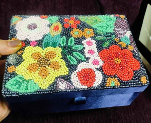 Caja de Regalo de Joyería con Cuentas, Hecha a Mano, con Temática de Árbol, Souvenir de Londres, Bordado del Big Ben y Cabina Telefónica Roja, Cajas de Herencia Británica - Product Image 6