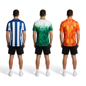 Maillots de football personnalisés 2025, nouveau style, impression numérique, 100% polyester, broderie 3D, antibactérien, manches courtes, nom de l'équipe - Product Image 2